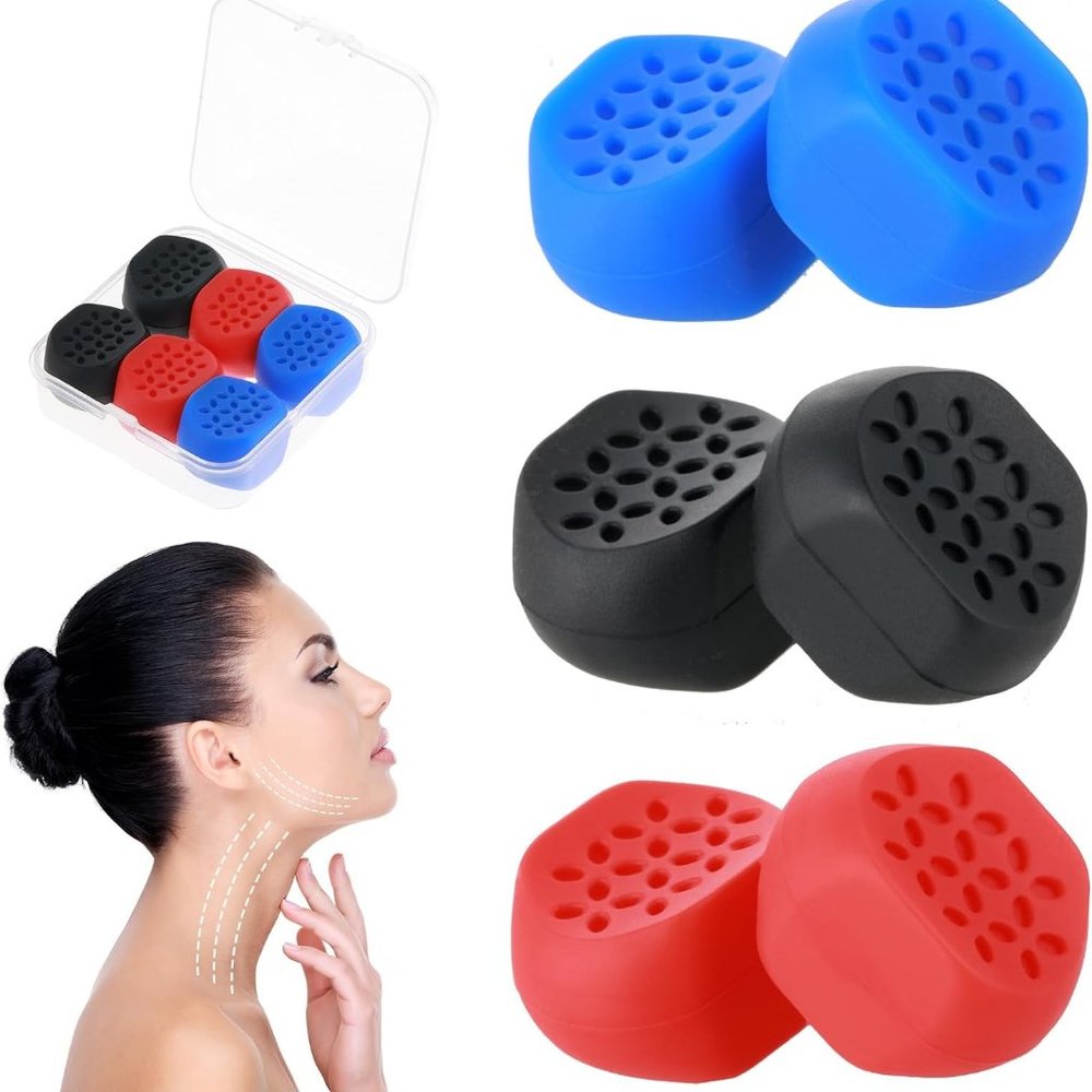 6 Pcs Jaw Exerciser for Men Women, Jawline Exerciser Jaw Trainer, Silicone Jaw